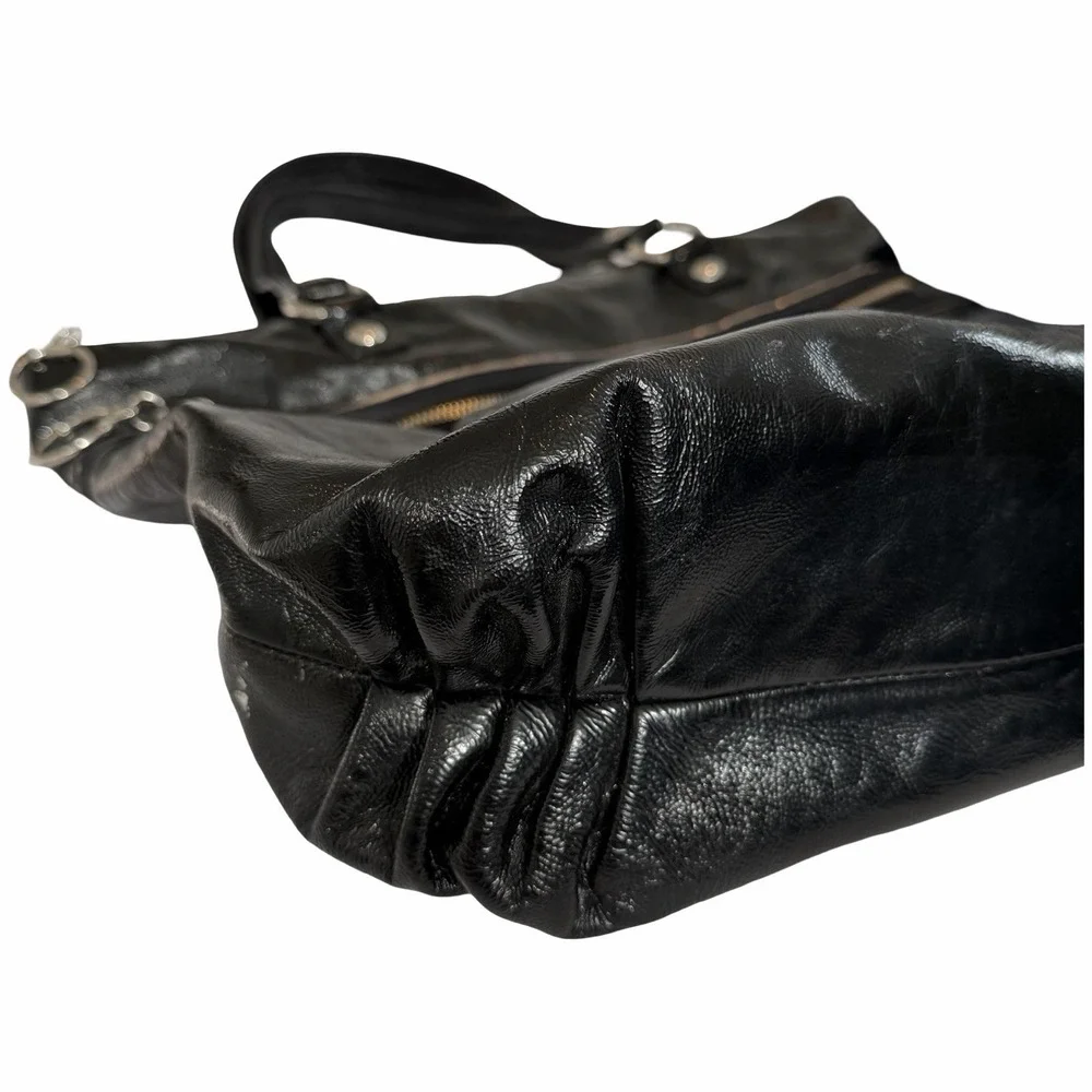 COACH Poppy Large Patent‎ Leather Handbag Shoulder Bag 15791 Black Y2K 2000s - Picture 6 of 16